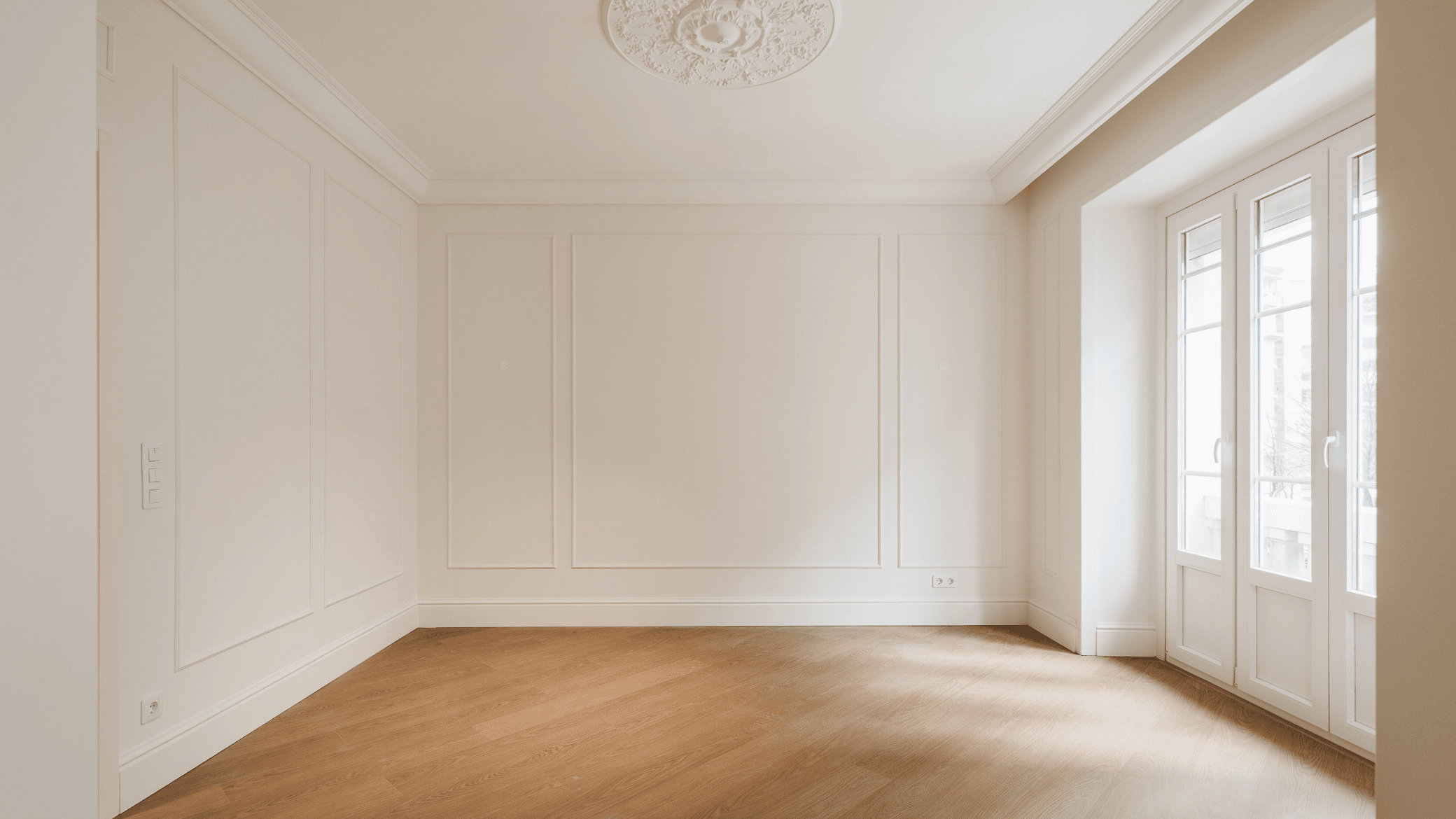 Sala de apartamento remodelado em Lisboa